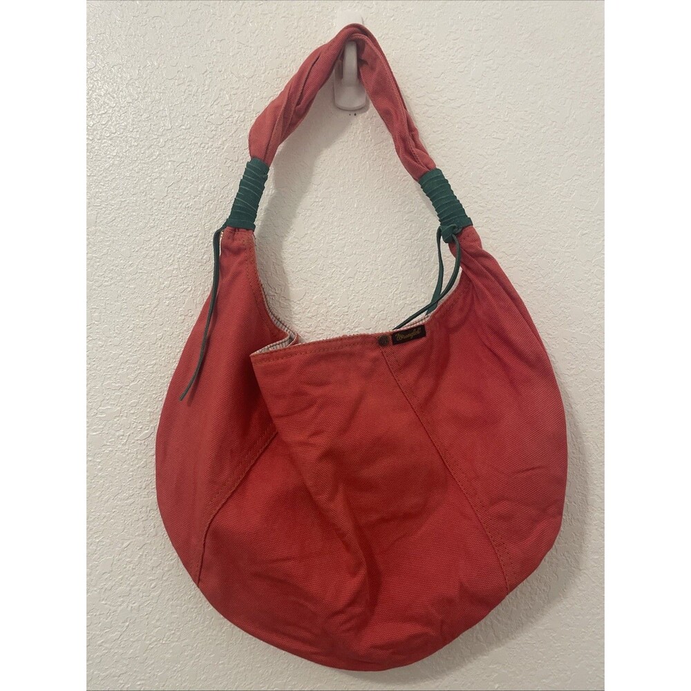 Wrangler Shoulder Bag Canvas Hobo Suede Detail Zipper Pocket wear On Strap See